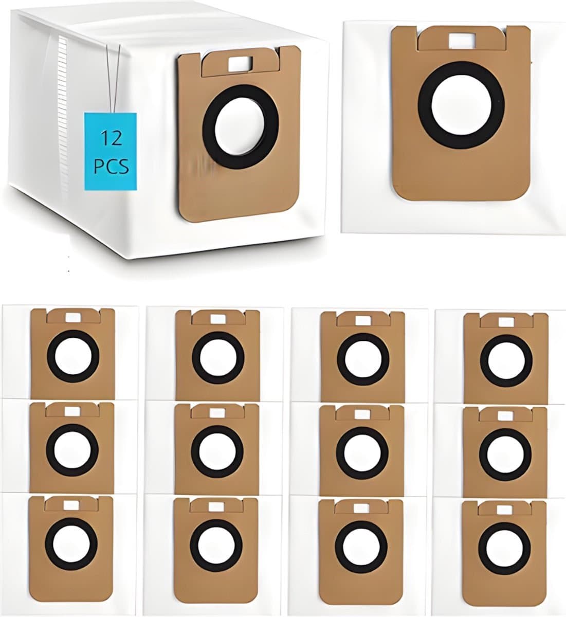PolkaHome® 12 stofzakken geschikt voor Dreame D10 Plus, D10s Plus, L10 Plus en Z10 Pro – duurzame vervangingsstofzakken voor robotstofzuigers — afbeelding 1