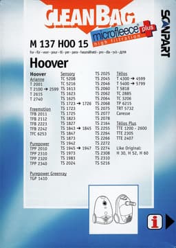 CleanBag stofzuigerzakken 4 stuks - Geschikt voor Hoover Arianne Freemotion Purepower Sensory Telios - H30 H52 H60 - Inclusief 1 filter - Alternatief — thumbnail 2