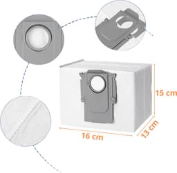 Stofzuigerzak voor Roborock S8 Pro-S8 Plus-S7 Pro Ultra-S7 MaxV Ultra-Q7 Max-Q5 Plus - stofzakken [Set 10] — thumbnail 2