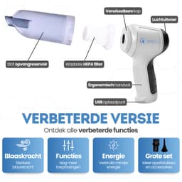 STEGA® Handstofzuiger Draadloos - Kruimeldief Snoerloos - Wasbaar EPA-filter - Met Opzetstukken — thumbnail 5