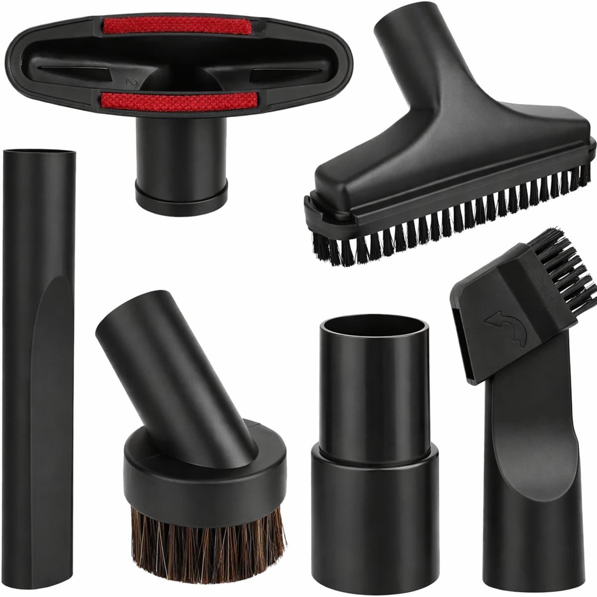 Ultiluxe® Stofzuiger zuigmond set - 6 Stuks - Universele opzetstukken - Hulpstukken voor opzuigen - Onderdelen voor stofzuigers - Geschikt voor Miele - Philips - AEG - Karcher - Bosch - Borstel - Mondstuk - Universeel — afbeelding 1