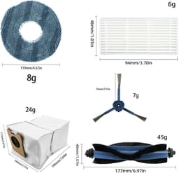 Stofzuiger - onderhoudsset- Geschikt voor Eufy Robotstofzuiger OMNI C20 - met 3 stofzuigerzakken - 1Roterende borstel - 4zijborstels - 4dweildoeken - 3Filter - 15 stuks — thumbnail 2