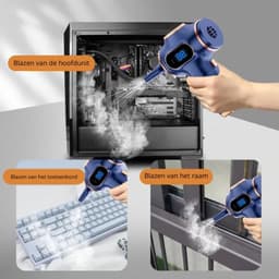 Kruimeldief - Draadloze stofzuiger - Auto stofzuiger - Deep clean - Herbruikbaar HEPA filter - Blauw — thumbnail 5