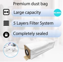 10 stofzakken geschikt voor Dreame Z10/Z20 stofzakken Station H30 / Dreame robotstofzuigeraccessoires Compatibel met Dreame Z10/Z20 stofzakken Station H30 / Dreame stofzuigeraccessoire stofzak — thumbnail 3