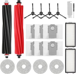 Accessoires gescht voor Roborock Qrevo Master/Qrevo Slim stofzuiger, bevat 2 hoofdborstels, 2 HEPA-filters, 6 stofzakken, 4 reinigingsdoeken, 4 zijborstels, 1 borstel, 1 schroevendraaier,20 stuks — thumbnail 1