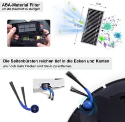Accessoires Geschikt voor Ecovacs Deebot T80 omni, JKOISL 1*hoofdborstel 6*stofzakken 4*zijborstels 2*filters 2*mopdoekjes, reserveonderdelen robotstofzuiger accessoireset — thumbnail 4