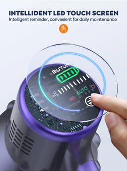 Draadloze stofzuiger 500W – 48kPa zuigkracht – 1,5L stofcontainer – automatische zuigkrachtregeling – kleurentouchscreen – 7-traps filtratie – huisdierenharen – tapijt & harde vloeren — thumbnail 2