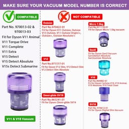 4-pack Geschikt voor V11 stofzuigerfiltervervangingen Geschikt voor Dyson V11 Animal, V11 Torque Drive, V11 Complete, V11 Extra, V15 Detect, V15s Detect, Geschikt voor Submariner stofzuigers, met onderdeel 970013-02 — thumbnail 5