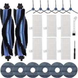 22 stuks reserveonderdelen geschikt voor Eufy Omni C20 stofzuiger, accessoireset met 2 hoofdborstels, 6 zijborstels, 6 dweilen, 6 filters, 1 reinigingsborstel, 1 schroevendraaier — thumbnail 1