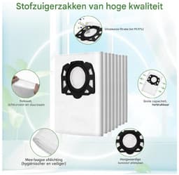 EXCITAT KFI 357 Stofzuigerzak - Verpakking van 12 - Geschikt voor Kärcher WD2Plus/WD3/KWD1 /KWD2/KWD3/MV3/WD3.200-WD3.800M/SE4001/SE4002 Stofzuigers - Vervanging 2.863-314.0 - Geschikt voor nat-/droogzuigers met kunststof kap — thumbnail 5