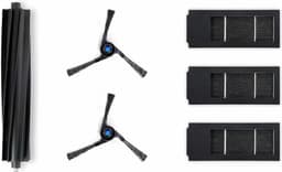 ECOVACS - DEEBOT X2 Omni - Accessoire kit - 1x Anti-Tangle hoofdborstel (siliconen rubber) 4x Zijborstels (zwart) 3x Antibacteriële filters (schuim + filter met houder) — thumbnail 1