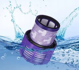 3 x Wasbaar filter vervanging voor de Dyson V10 Cyclone, Dyson V10 Absolute, Dyson V10 Animal stofzuiger. Vervanging voor filter 969082-01, 3 stuks. Een vervanging die net zo goed is als het origineel. — thumbnail 3
