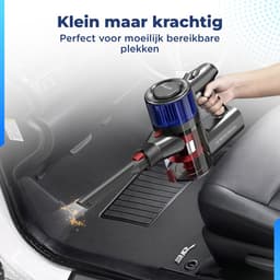 Steelstofzuiger Draadloos - Zonder Zak op Accu - 3 Verschillende Opzetstukken - Kruimelzuiger - 250W - 23Kpa — thumbnail 3