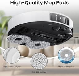 6 Stuks Vervangende Dweilpads voor Dreame L10s Ultra Gen 2, X40/X50 Ultra Complete, L40 Ultra AE, L10s Pro Gen 2/3, L10s Plus/Ultra, Mova E30/E40 Ultra, P50 Pro Ultra - Zeer Absorberend en Krasvrij — thumbnail 3