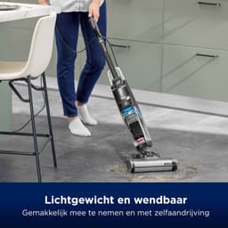 BISSELL CrossWave HF2 Pro Steelstofzuiger met Dweilfunctie - Vloerreiniger met Snoer - Lichtgewicht Vacuum Cleaner - Reinigingsmachine voor Harde Vloeren - 2 in 1 Stofzuiger & Dweil - Extra Krachtige Motor 46aW - Incl. 2 Filters & 1 Brushrol - 3848N — thumbnail 3