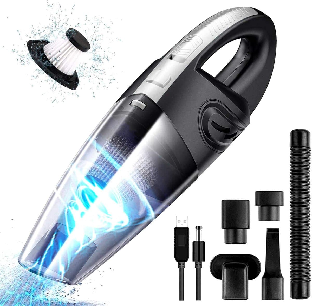 Ynkkvre – Stofzuiger – Handheld – 120W – Draadloos – Mini Auto Stofzuiger – Multifunctioneel – Krachtig – Met Wasbaar Filter – Voor Bank, Huis, Auto, Bureau, Tafel — afbeelding 1