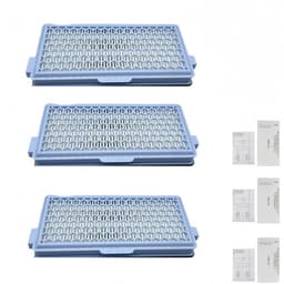 Vervangende HEPA-filters voor Miele Guard GN Hycean3D stofzuigers S8340/C2/C3/S6 S1/L1 Compact C1/Complete C2 - Inclusief 3 HEPA-filters 3 Airclean-uitlaatfilters en 3 motorafdekkingen Verpakking van 9 — thumbnail 1