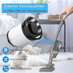 Set van twee fijnstoffilters Geschikt voor Miele Triflex HX1 stofzuigers, Miele HX-FSF cartridgefilters — thumbnail 4