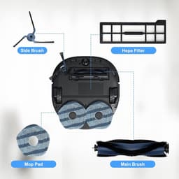 Cosensi - Accessoireset voor robotstofzuiger: hoofdborstel, HEPA-filters, reinigingsdoeken, stofzakken, zijborstels, reinigingsborstel — thumbnail 4