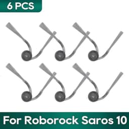 6 Stuks Zijborstels voor Roborock Saros 10 Robotstofzuiger — thumbnail 2
