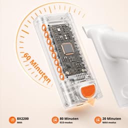 Ateroll Steelstofzuiger Draadloos – 85kPa Zuigkracht – Groene Laser – HEPA 12 Filter – Tot 85 Min Accuduur – Voor Huisdierharen - Zonder zak op accu - Wit — thumbnail 4