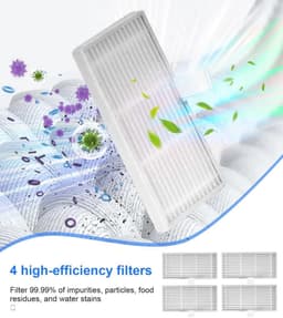 20-delige accessoireset geschikt voor Eufy Omni C20, reserveonderdelenset voor eufy Omni C20, 1 hoofdborstel, 4 filters, 4 zijborstels, 4 doeken, 6 stofzakken, 1 kleine reinigingsborstel — thumbnail 2
