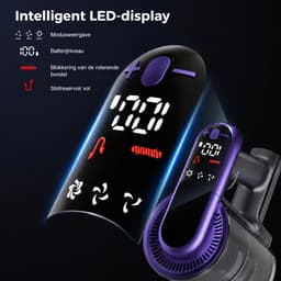 Steelstofzuiger 45KPa-Draadloze Steelstofzuiger 50 Min Gebruiksduur-3 Modi met LED Display-Telescopische Buis-Anti-Klitfunctie voor Harde Vloeren en Tapijten — thumbnail 3