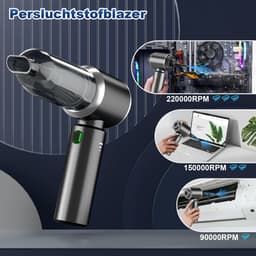 Handstofzuiger Draadloos 18000Pa – 3-in-1 Auto Stofzuiger & Luchtblazer – 6000mAh – HEPA Filter – USB-C — thumbnail 3