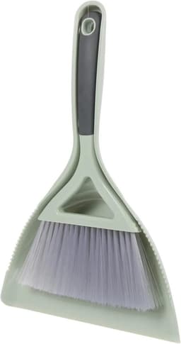 Bezem en schep - Reinigingsset - Bureau schoonmaken - Compact en lichtgewicht - 31 cm - Groen — thumbnail 1