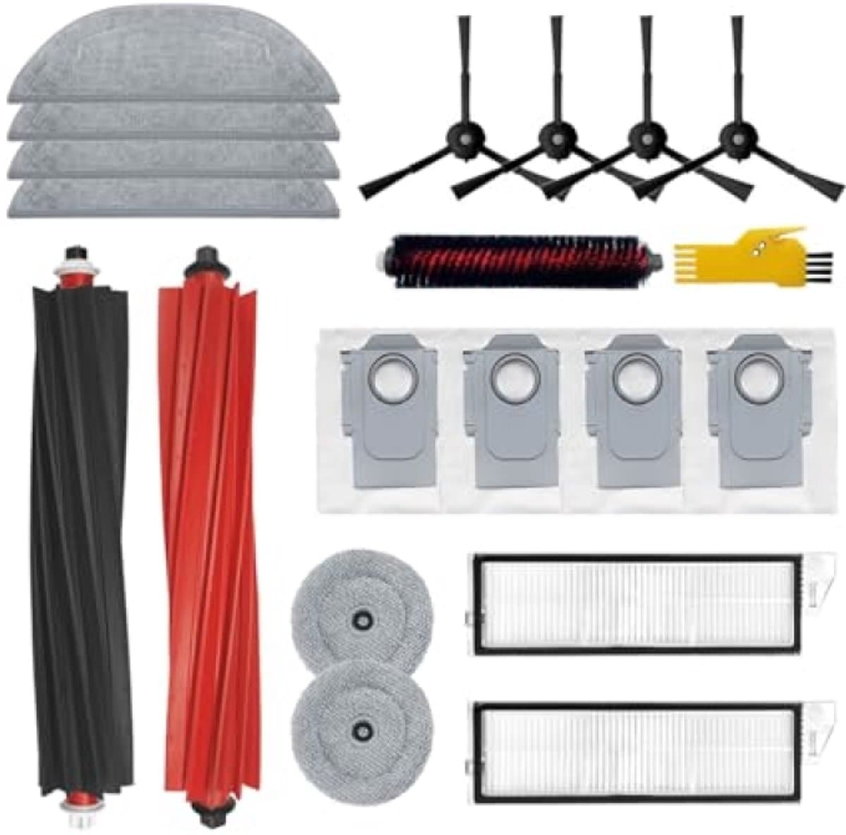 PromoHome Accessoires voor Roborock S8 MaxV Ultra - 19-delig: 1 set rolborstels, 2 filters, 4 zijborstels, 6 dweilen, 4 stofzakken, 1 reinigingsborstel — afbeelding 1