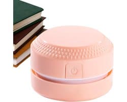 Mini Stofzuiger - Desktop Reiniger - Kruimels Verwijderen - 360 Graden Rotatie - 9 x 9 x 6 cm - Roze
