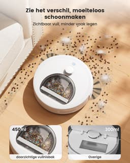 Lefant M330S robotstofzuiger met 5000 Pa sterke zuigkracht - Anti-klitborstel - Inclusief laadstation - dTOF Lidar-navigatie - Dweilrobot - Bediening via app - Geschikt voor huisdieren en tapijt — thumbnail 4