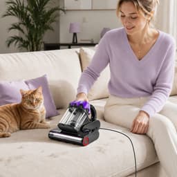 Grenintol Huisstofmijt Stofzuiger – Mijtverwijderaar met UV-C– 18.000 Pa, 550 W – HEPA-filter – Handheld Matrasreiniger – Bacterie, Mijt & Schimmel Bestrijder voor Matras en Meubel – 5 m Snoer – Paars — thumbnail 5