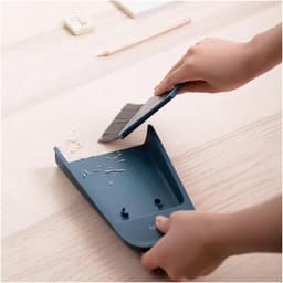 Stofblik en borstel - Mini veger set - Bureau opruimen - Compact formaat - Niet gespecificeerd - Geel — thumbnail 4