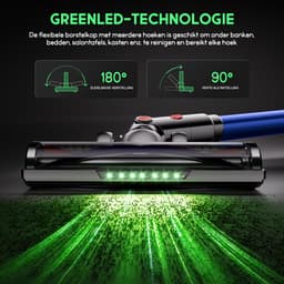 Hiaonyx steelstofzuiger - 9-in-1 steelstofzuiger draadloos - 75000pa - Met dierenborstel - LED Groene Stofdetectielamp - Geschikt voor Tapijten - Harde Vloeren en Dierenharen - 2-liter stofopvangbox - Blauw — thumbnail 5