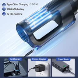 Thijox - Draadloze 2-in-1 Autostofzuiger met 18000 Pa Suction Power, Borstelloze Motor, 130W, Lichtgewicht 635g, 7800mAh Accu, Accessoires voor Auto e — thumbnail 4