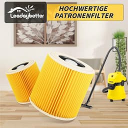 2 filter cartridges for Kärcher Premium WD3 WD2 MV2 MV3 WD 3P, WD 3.200, WD 3.500 P, SE 4001, SE 4002, A2054, A2004 - ShopVlot — thumbnail 3