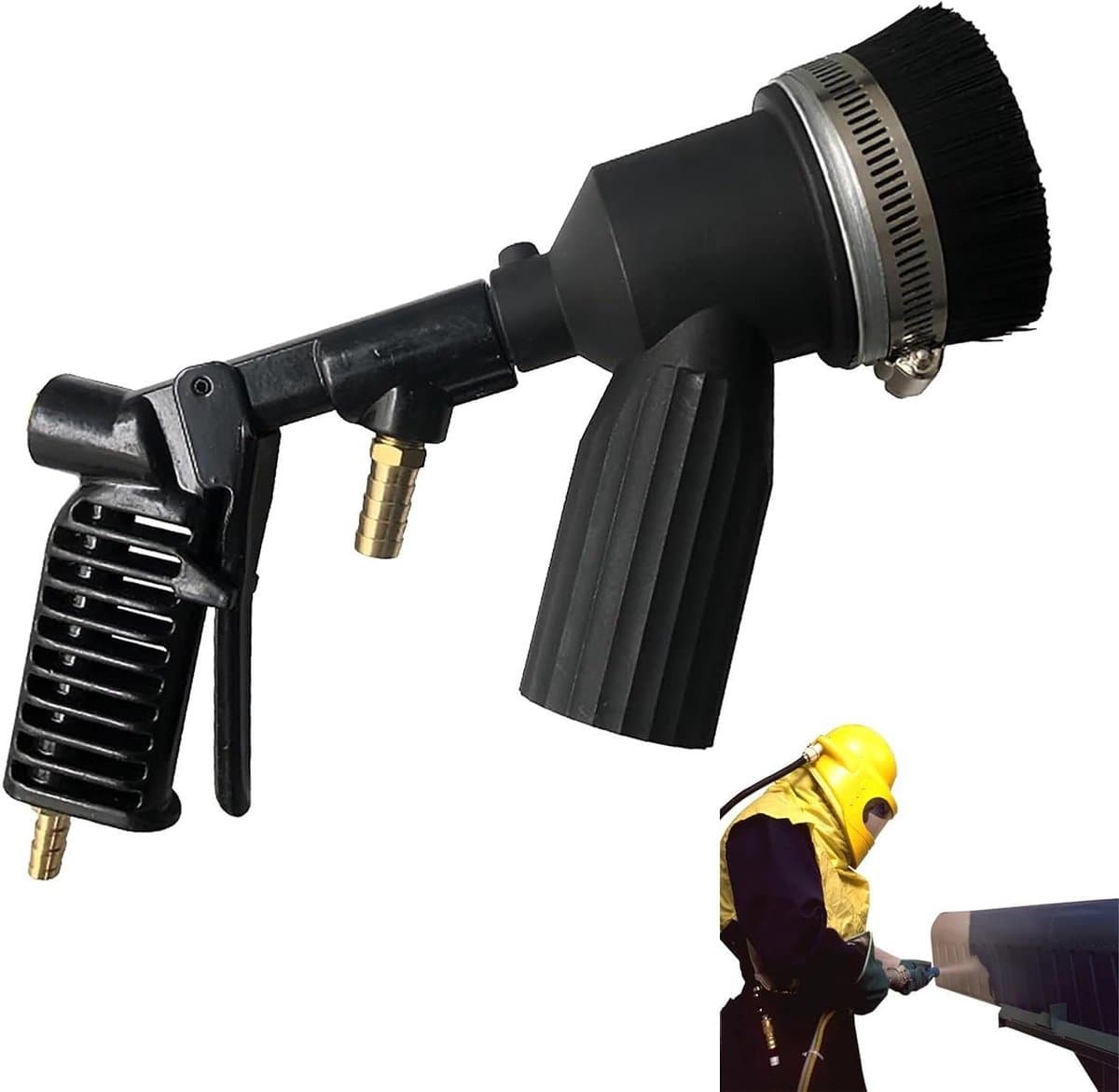Waterstraal met stofzuiger - Zandstraalapparaat Reinigingsapparaat - Verf Verwijderen - Stofvrije Werking - 28 Gallon Tank - Zwart — afbeelding 1