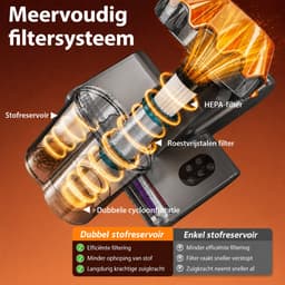 Grenintol Huisstofmijt Stofzuiger – Mijtverwijderaar met UV-C– 18.000 Pa, 550 W – HEPA-filter – Handheld Matrasreiniger – Bacterie, Mijt & Schimmel Bestrijder voor Matras en Meubel – 5 m Snoer – Goudkleurig — thumbnail 4