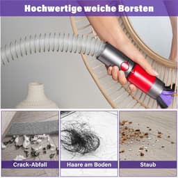 Dailygoods- Krasborstel 2-Delig - Flexibele Verlengslang 20/63 inch - Geschikt voor Dyson V7/V8/V10/V11/V15 - Universele Stofzuiger Accessoires - Ideaal voor Tapijten en Vloeren - Stofzuigerborstel — thumbnail 3