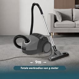 JCP® Stofzuiger Zonder Zak - Stofzuiger - Compact en Licht - Zwart/Grijs - 33cm x 25cm x 42cm — thumbnail 2