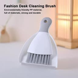 Mini Bezem Stofpan - Reinigingsset - Kleine Oppervlakken Schoonmaken - Geïntegreerde Set - Compact Formaat - Grijs — thumbnail 5