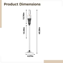Draadloze Steelstofzuiger - Hand en vloer - Thuis reinigen - 2-in-1 functie - 115 cm - Wit — thumbnail 3
