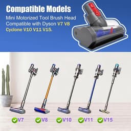 Mini Turbine Mondstuk Geschikt voor Dyson V7, V8, V10, V11 en V15 - Gemotoriseerde Miniborstel voor Huisdierenhaar -Geschikt voor Vervangend Dyson Opzetstuk voor Matras en Bank - Turboborstel — thumbnail 5