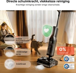 Roborock F25 ACE Pro-Vloerreiniger-Nat Droog Stofzuiger-Elektrische dweil-JetFoaming-Technologie tegen Hardnekkige Vlekken-25000 Pa-wielen ondersteund door AI-Anti-Klits Rol voor Huisdierhaar-180° Plat Ontwerp-Zelfreiniging Hoge Temperatuur-via app — thumbnail 4