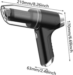 Draagbare autostofzuiger, kleine handstofzuiger zonder borstels, snoerloos, oplaadbaar via USB-C, geschikt voor thuis en op kantoor - wit. — thumbnail 2