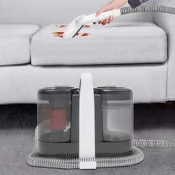 Stofferingsreiniger Natzuiger - Bekledingsreiniger Tapijtreiniger - Vlekken Verwijderen - 15 kPa Zuigkracht - 600W Vermogen - Wit Zwart — thumbnail 5