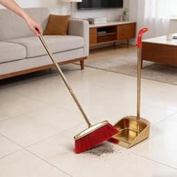 Bezem Stofblik Set - Reinigingsset Lange Steel - Grondige Huisreiniging - Ruimtebesparende Opbergmogelijkheid - 94 x 32 x 6 cm — thumbnail 2