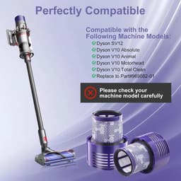 Twee wasbare vervangingsfilters met borstel Geschikt voor Dyson V10 SV12, compatibel met de Cyclone V10-serie, V10 Absolute/Animal/Motorhead/Total Clean. — thumbnail 4