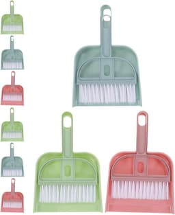 Mini Stofblik Borstelset - Handveger Set - Bureau Schoonmaken - Precisie Veeg Gereedschap - 18 cm Lengte - Diverse Kleuren — thumbnail 1